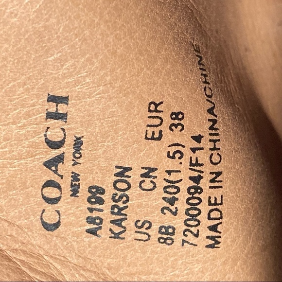 COACH Sz 8 Karson  Tan Suede Wedges Lace Up Booties - Picture 8 of 13